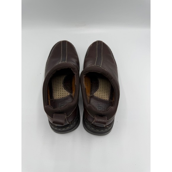 Born Shoes - Born Womens 8 Leather Slip On Clogs Mules Casual Comfy Essential Basic Earthy